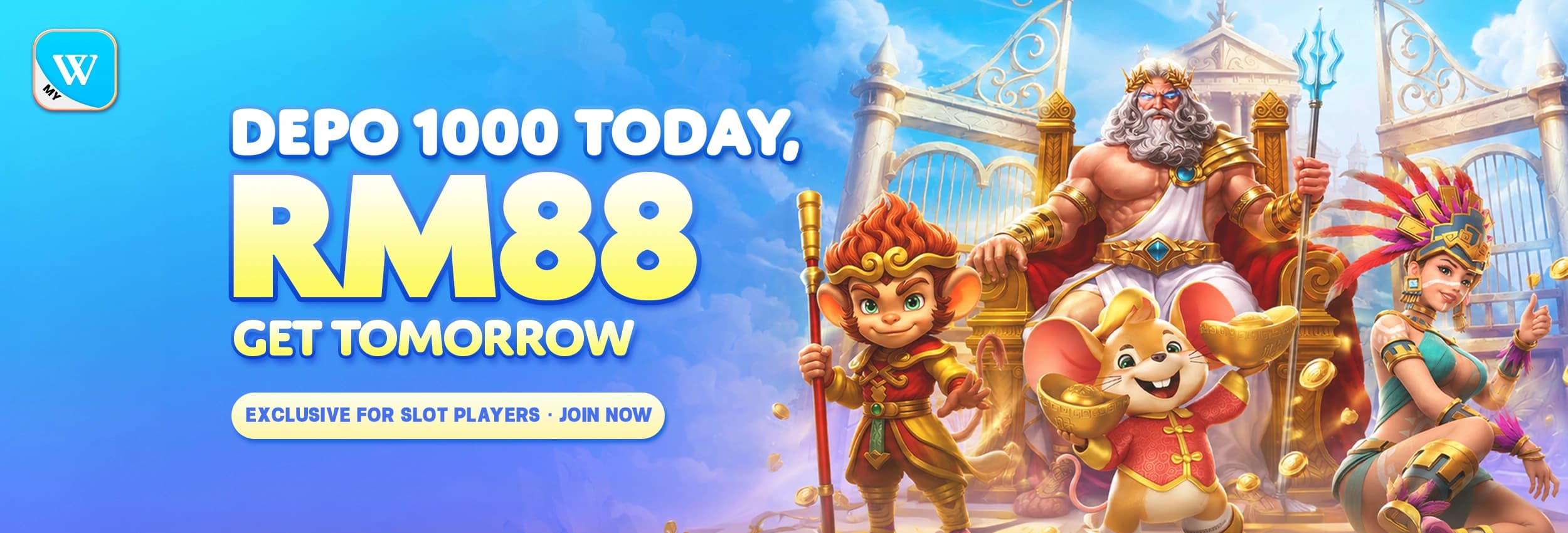 Deposit 1000 get RM88 tomorrow